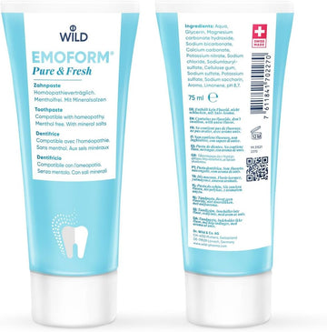 Emoform Pure & Fresh Toothpaste, Compatible With Homeopathy, With Mineral Salts, Without Fluoride, Menthol Free, With Anis Aroma