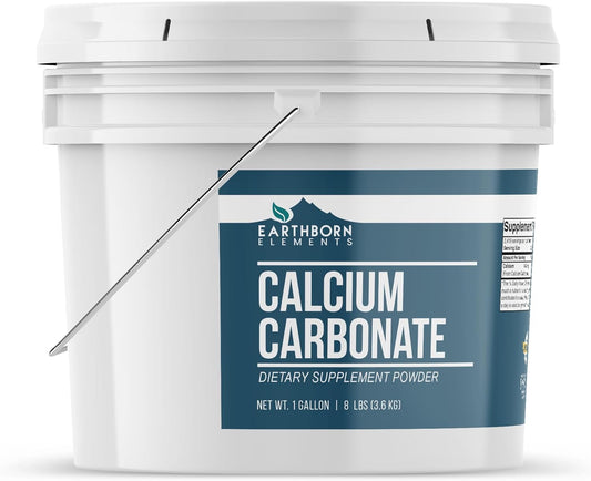 Earthborn Elements Calcium Carbonate Powder (1 Gallon), Natural Antacid, Limestone Powder, Resealable Bucket