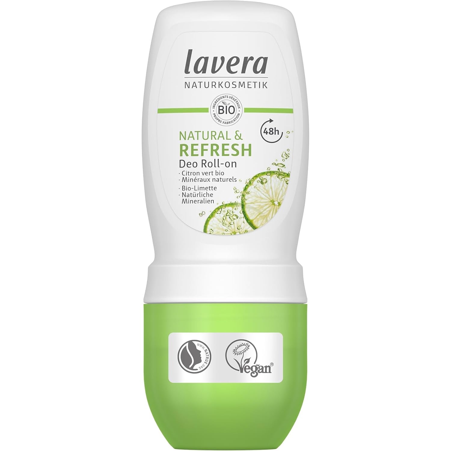 Lavera Deo Roll-On Natural & Invisible 48H - Vegan - Natural Cosmetics - With Organic Moringa & Natural Minerals - No Aluminium - Climate Neutral - 48H Protection - Dermatologically Tested - 1.6 Fl Oz