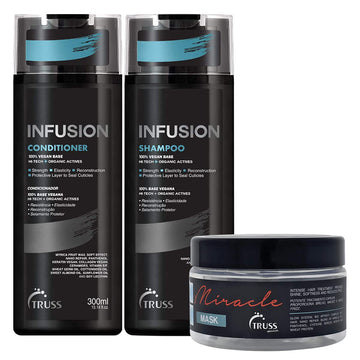 Truss Infusion Shampoo And Conditioner Set For Dry Damaged Hair Bundle With Miracle Hair Mask