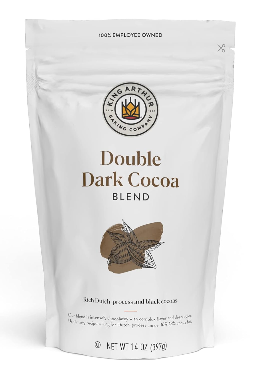 King Arthur Double Dark Cocoa Powder Blend, Perfect for Baking, 14oz