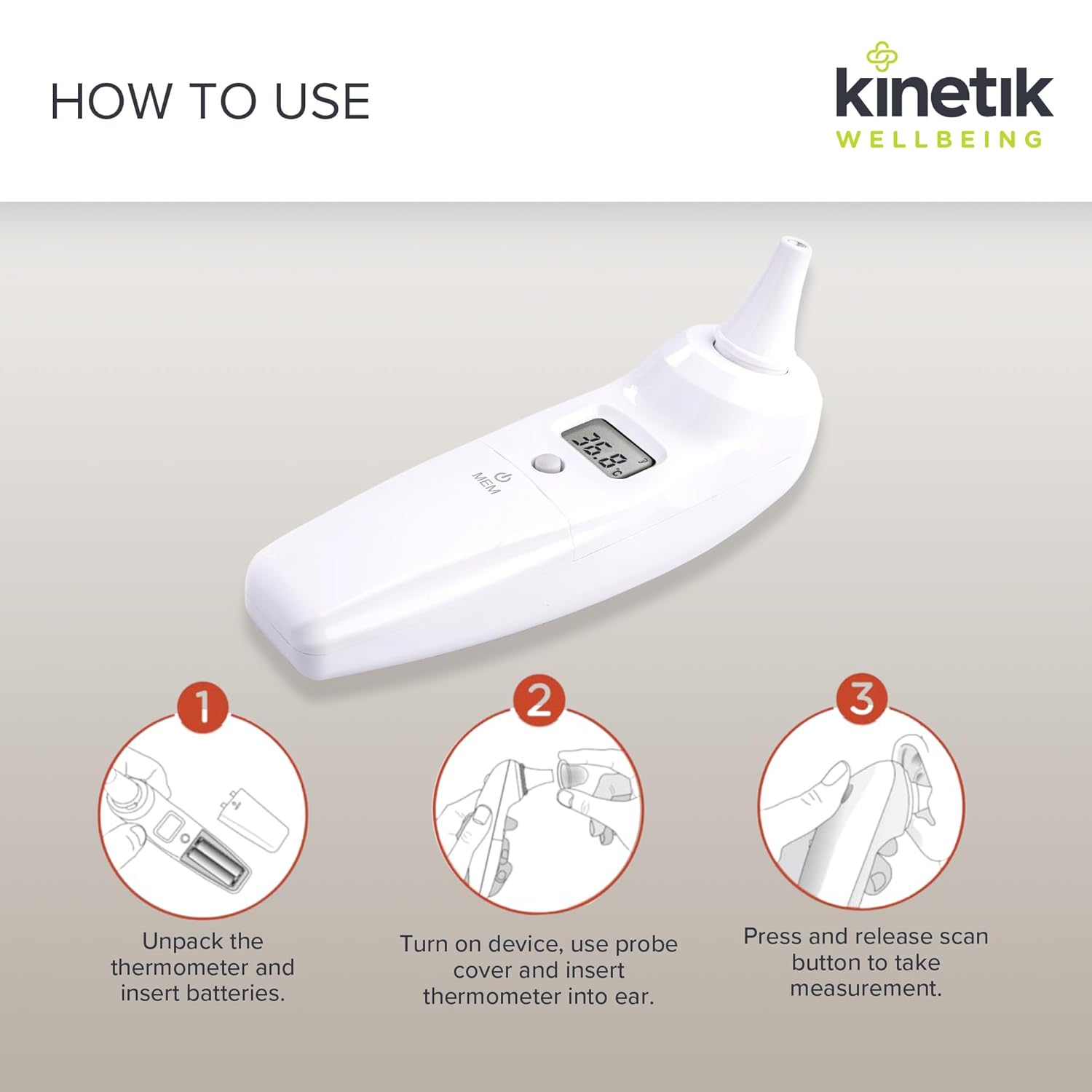 Kinetik Wellbeing Inner Ear Thermometer – Medical Body Temperature Thermometer for Adults, Kids, Baby from Birth, Fever Alert - Used by the NHS, Quick & Accurate - Portable Travel Pouch : Amazon.co.uk: Health & Personal Care