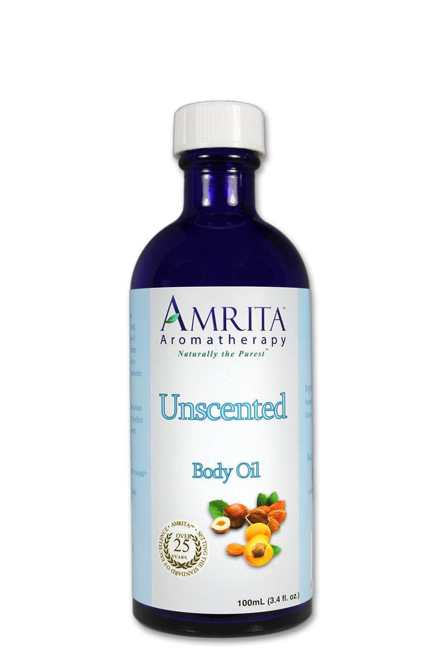 Amrita Aromatherapy: Unscented Massage & Body Oil With Apricot, Almond And Hazelnut Oils - Size: 240Ml : Beauty & Personal Care