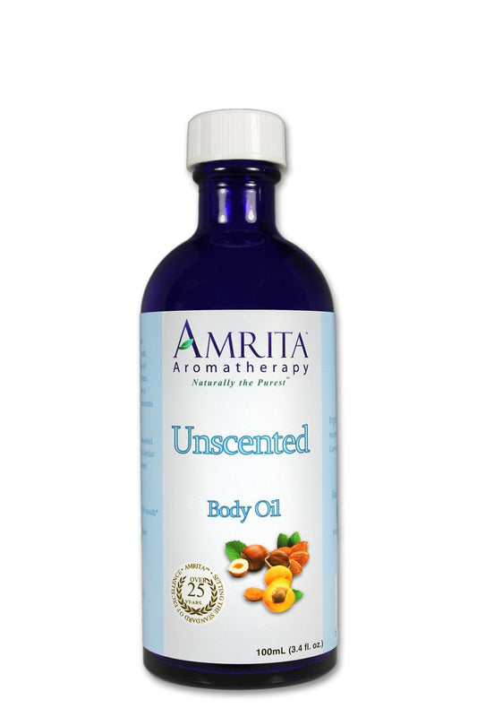 Amrita Aromatherapy: Unscented Massage & Body Oil With Apricot, Almond And Hazelnut Oils - Size: 240Ml : Beauty & Personal Care