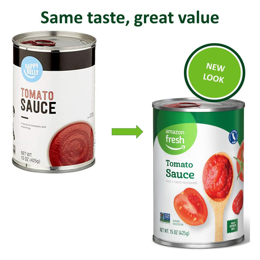 Amazon Fresh, Tomato Sauce, 15 Oz (Previously Happy Belly, Packaging May Vary)