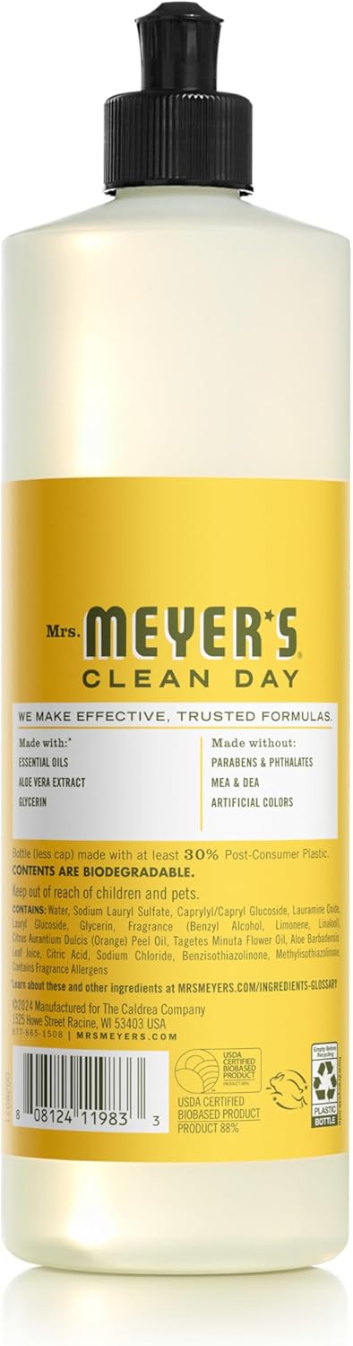 Mrs. Meyer'S Clean Day Liquid Dish Soap, Dandelion Scent, 16 Ounce Bottle