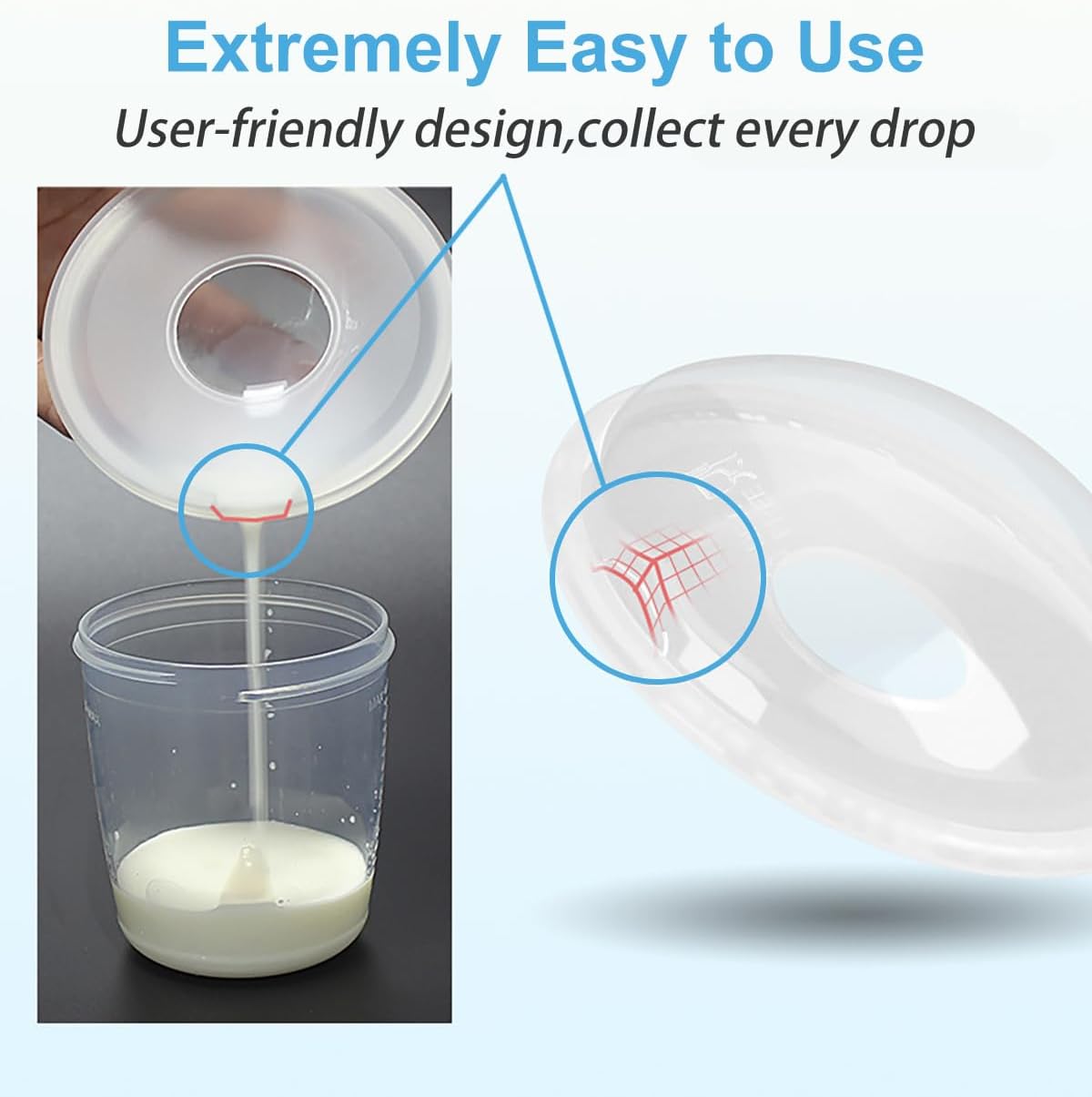 Csakri Milk Collector,2 Pack Reusable Breast Shells with Portable Box, Silicone Pad Milk Catcher for Sore Nipples During Milking or Breastfeeding, Collect Breastmilk Leaks for Nursing Moms (White) : Baby