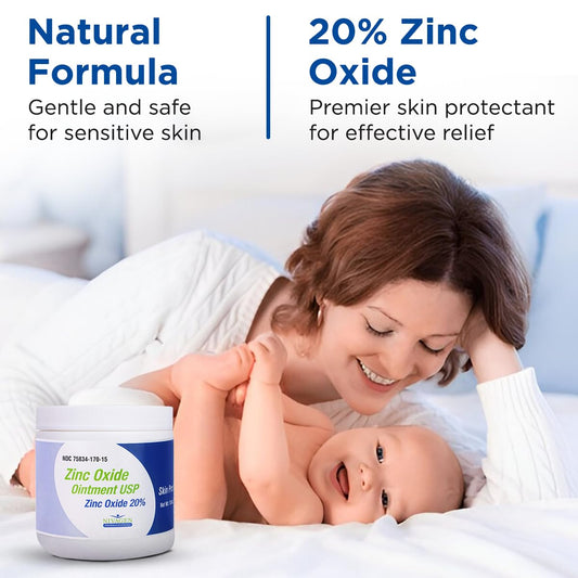 Zinc Oxide Ointment Usp 20% | For Diaper Rash, Chafed Skin, Protects From Wetness, Relief From Poison Ivy, Poison Oak, & Poison Sumac | 15Oz Jar Of Zinc Oxide