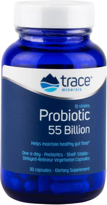 Probiotic 55 Billion active cultures per capsule. 30 Capsule, Bifidobacterium, Lactobacillus ,One-A-Day. Delayed-release capsules. Gluten free. Vegetarian. Healthy Gut. Gut Health. Men and Women