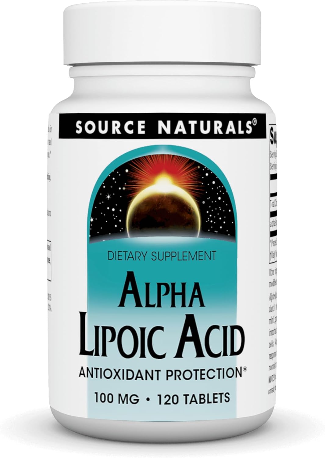 Source Naturals Alpha Lipoic Acid Supports Healthy Sugar Metabolism, Liver Function & Energy Generation* - 100 Mg - 120 Tablets