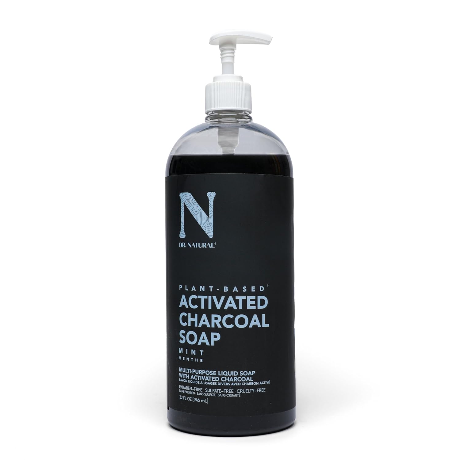 Dr. Natural Activated Charcoal Liquid Soap - Anti Acne And Blemishes - Deep Cleansing Body Wash - Gentle Body Soap For Clear Skin - Lavender - 16 Oz