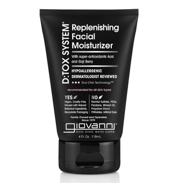 Giovanni D:Tox System Replenishing Facial Moisturize - Face Moisturizer, Contains Super Antioxidants Acai & Goji Berry, Helps To Prevent Dryness, Hydrating For Healthier, Dermatologist Tested - 4 Oz