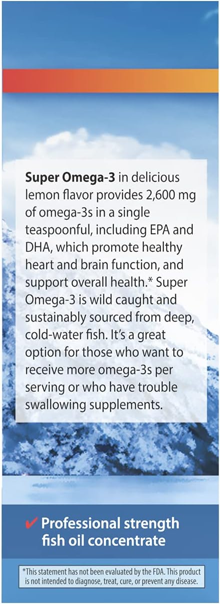 Carlson - Super Omega-3, 2600 mg Omega-3s, Omega-3 Liquid, Wild Caught