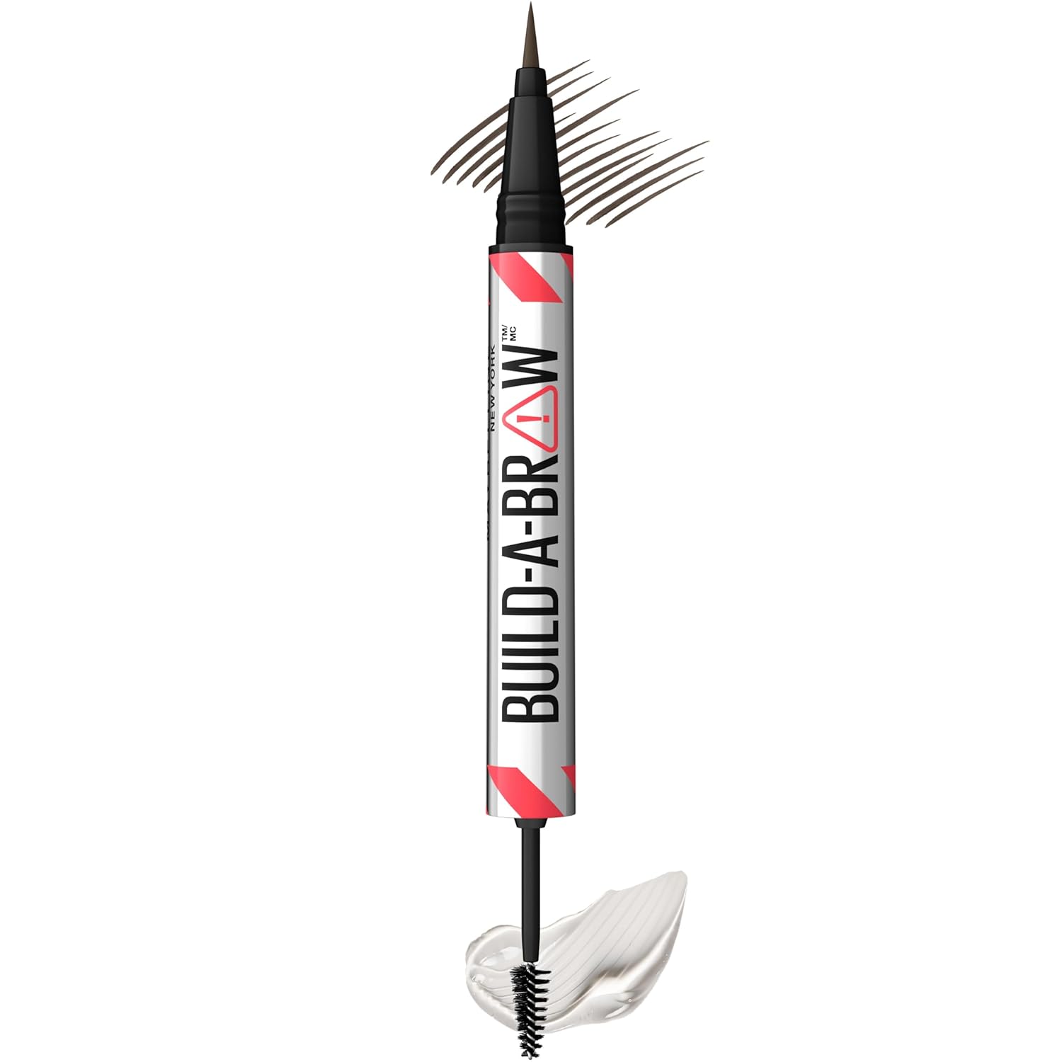 Maybelline Build-A-Brow 2-In-1 Brow Pen And Sealing Brow Gel, Eyebrow Makeup For Real-Looking, Fuller Eyebrows, Black Brown, 1 Count