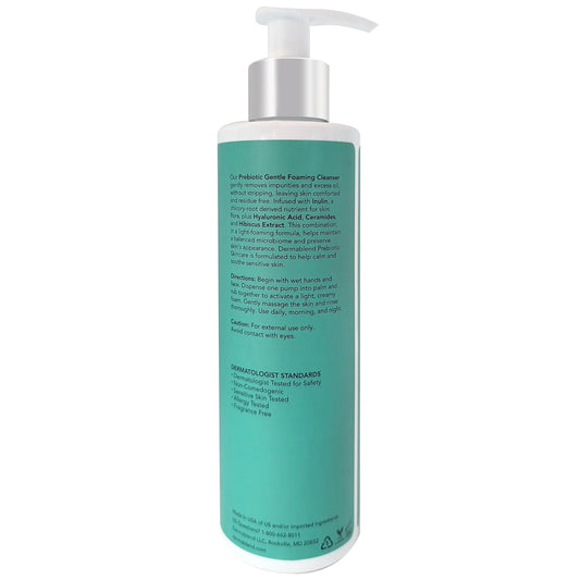 Dermablend Prebiotic Gentle Foaming Cleanser - 8 Fl Oz, Light Foam Cleanser Removes Makeup & Impurities, Prebiotic Inulin, Probiotics, & Hyaluronic Acid, Ideal For Sensitive Skin, Fragrance-Free