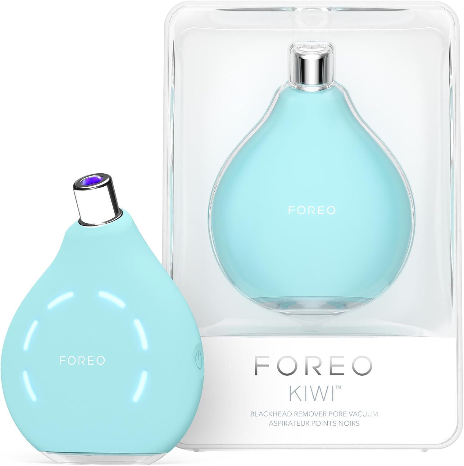 Foreo Kiwi Whitehead & Blackhead Remover Tool, Facial Blackhead Remover Vacuum For Face & Nose, Pore Remover & Pimple Popper, Quick & Effective Device With Anti-Blemish Light