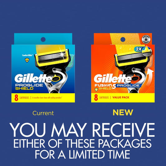 Gillette Proglide Shield Razor Refills For Men, 8 Blade Refills