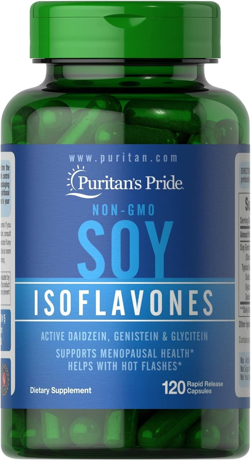 Puritan'S Pride Non-Gmo Soy Isoflavones Capsule 750 Mg, May Help With Hot Flashes In Menopausal Women*, 120 Ct