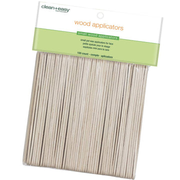 Clean + Easy Large Wooden Wax Stick Applicator – Waxing Sticks For Hair Removal On Body, Legs, Arms, Chest & Back – Disposable Spatula For Salon & At-Home Use, 100 Count