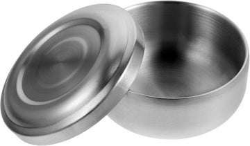 Shaving Bowl, Shave Bowl Stainless Steel, Shaving Soap Bowl With Lid, 4 Inch Shaving Mug, Unbreakable Shaving Cup For Wet/Hot Shave (Silver)