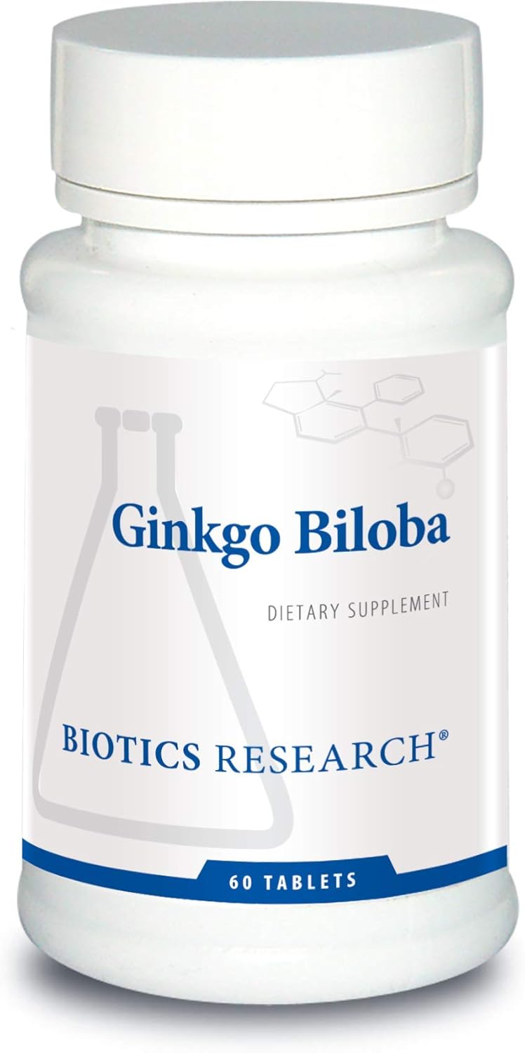 Biotics Research Ginkgo Biloba Standardized 24% Ginkgo Biloba Percent Extract, Brain Supplement, Nootropic, Focus, Energy, Memory, Healthy Aging. 60 Tablets
