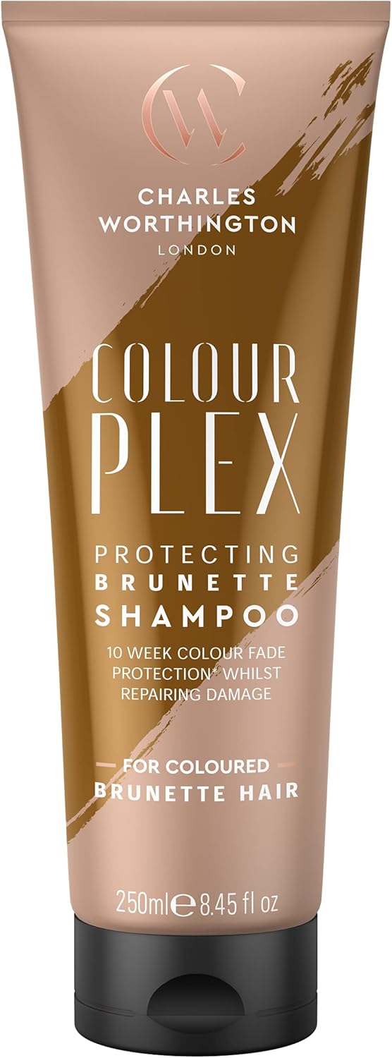 Charles Worthington Colourplex Protecting Brunette Shampoo, Tone And Protect Colour, Toner For Brown Hair, Salon Shampoo For Brunettes, 250 Ml