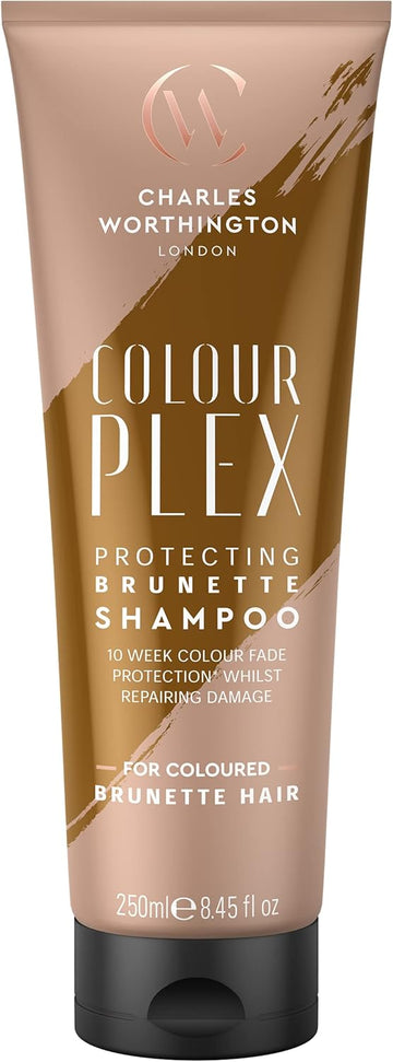 Charles Worthington Colourplex Protecting Brunette Shampoo, Tone And Protect Colour, Toner For Brown Hair, Salon Shampoo For Brunettes, 250 Ml