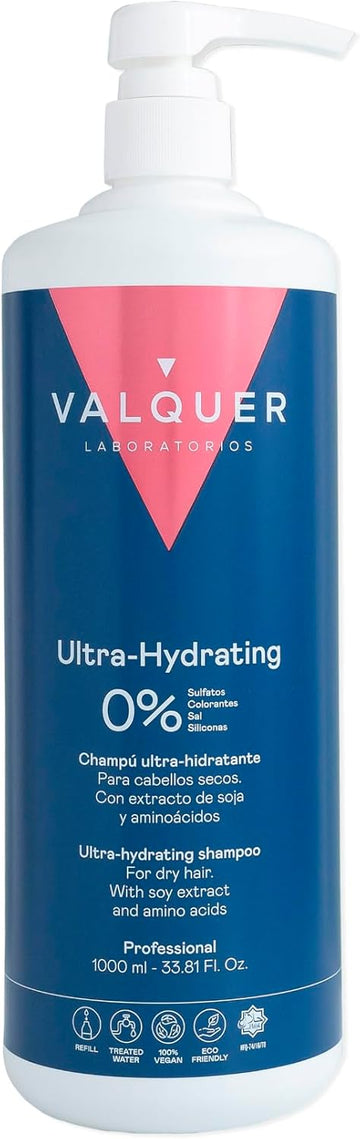 Valquer Zero Formula Ultra Moisturizing Shampoo. Nourishes, Repairs And Softens Dry Hair, Providing Softness And Luminosity. With Soy Extract, Phytokeratin And Vitamin E. Vegan. 400 Ml