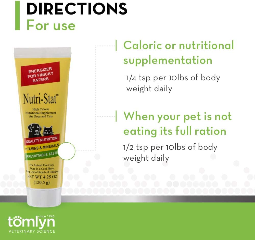 Tomlyn Nutri-Stat Malt-Flavored High Calorie-Nutritional Gel for Dogs & Cats, 4.25oz : Pet Supplements And Vitamins : Pet Supplies