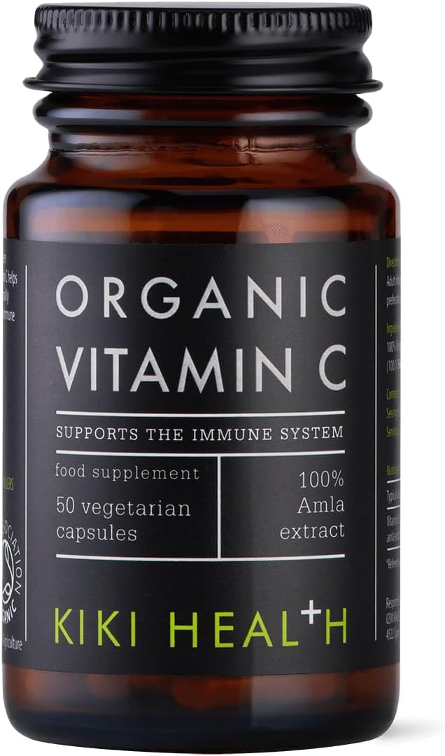 Kiki Health Organic Plant-Based Vitamin C Supplement - Vegan-Friendly Formula With Essential Nutrients For Immune Support - Vitamin C Capsules Promotes Skin Health & Collagen Production - 50 Vegicaps