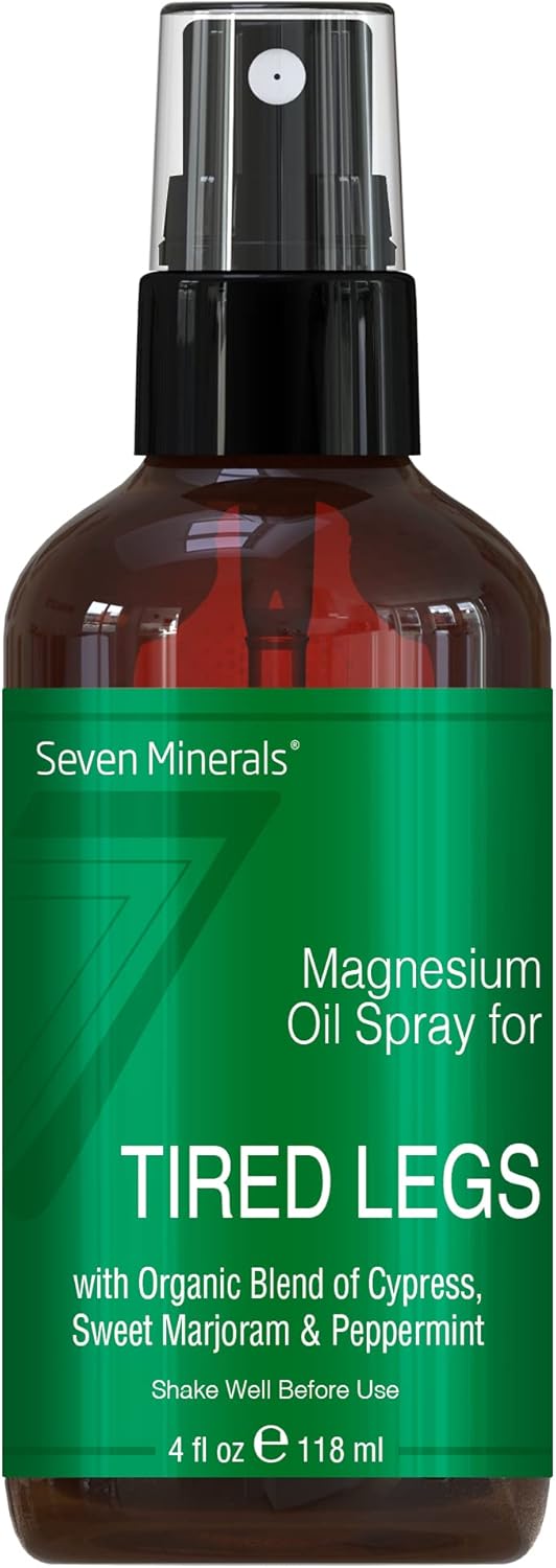 Magnesium Oil Spray - Powerful Usa Made Magnesium Oil Blend With Essential Oils (Cypress, Sweet Marjoram And Peppermint) - Free Ebook Included (4 Fl Oz)