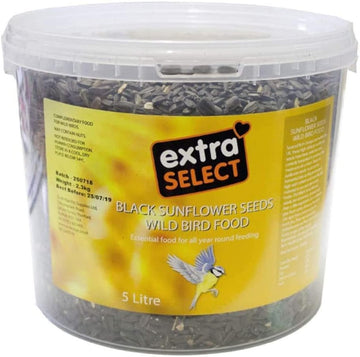 Extra Select Black Sunflower Seed Wild Bird Food, 5 Litre Tub?08BLSFB5