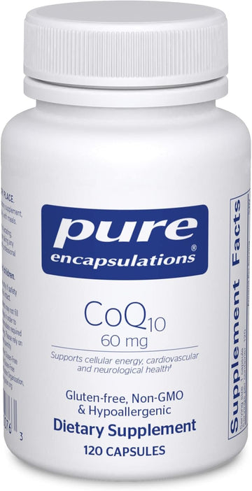 Pure Encapsulations Coq10 60 Mg | Coenzyme Q10 Supplement For Energy, Antioxidants, Brain And Cellular Health, Cognition, And Cardiovascular Support* | 120 Capsules