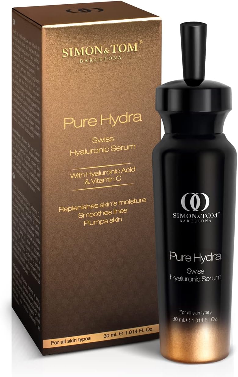 Simon&Tom Hyaluronic Acid Facial Serum - 30Ml - Light And Silky Feel And Ideal Base For Make-Up With Vitamin C And Argan Stem Cells - Non-Greasy Formula - Made In Spain