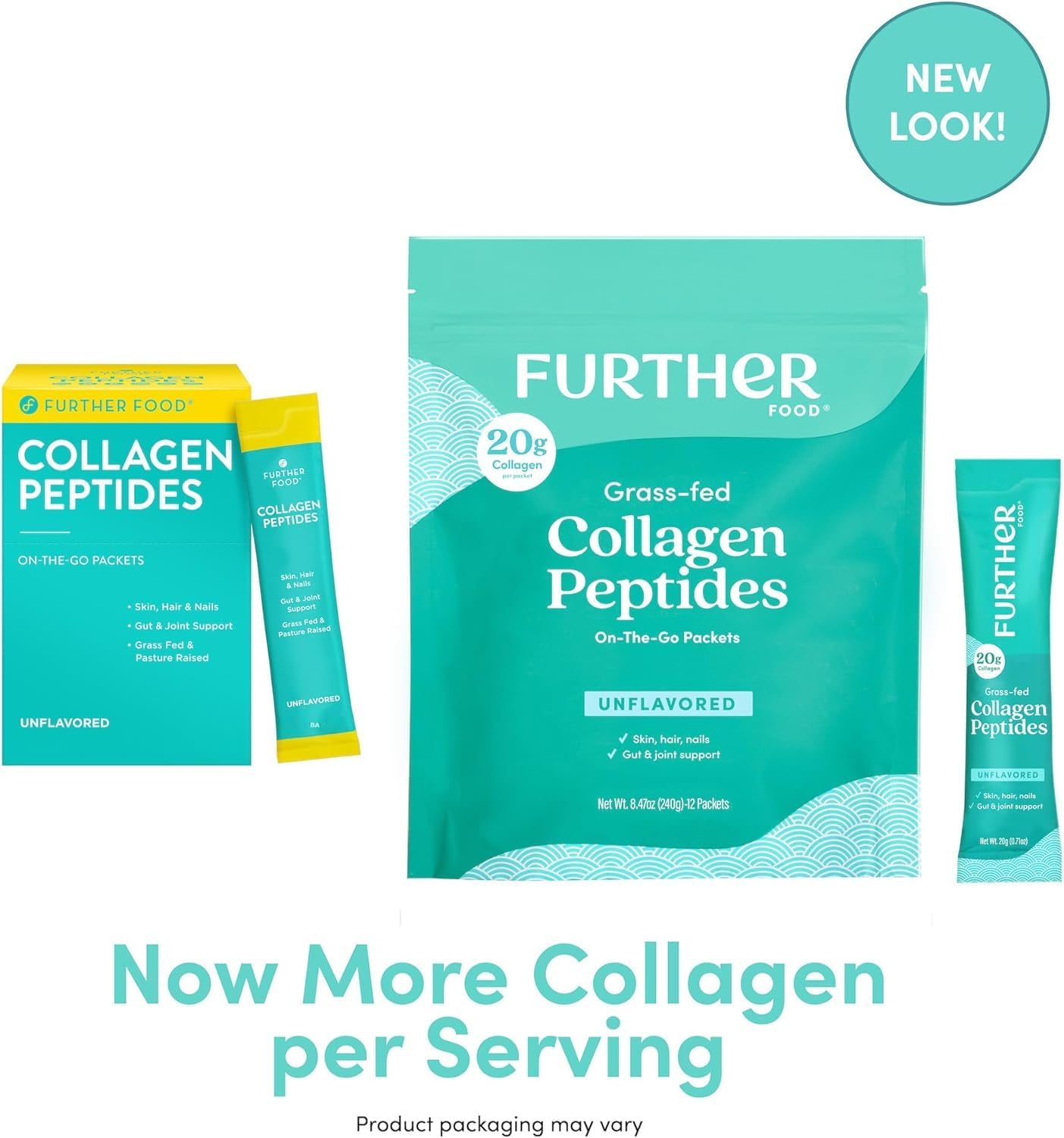 Further Food Unflavored Collagen Peptides Powder, Grass-Fed Pasture-Raised Hydrolyzed Type 1 & 3 Protein Gut Health : Health & Household