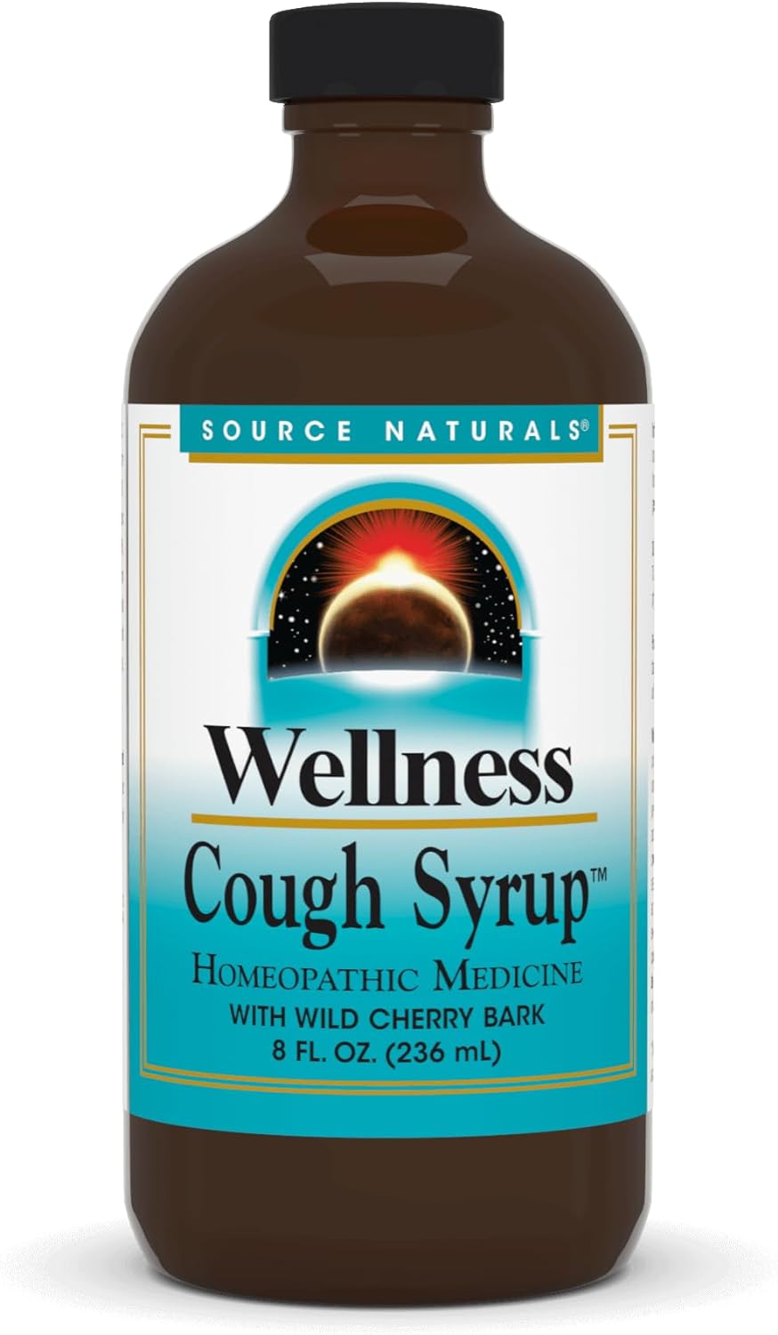 Source Naturals Wellness Cough Syrup with Wild Cherry Bark, 8 Fluid Ounces