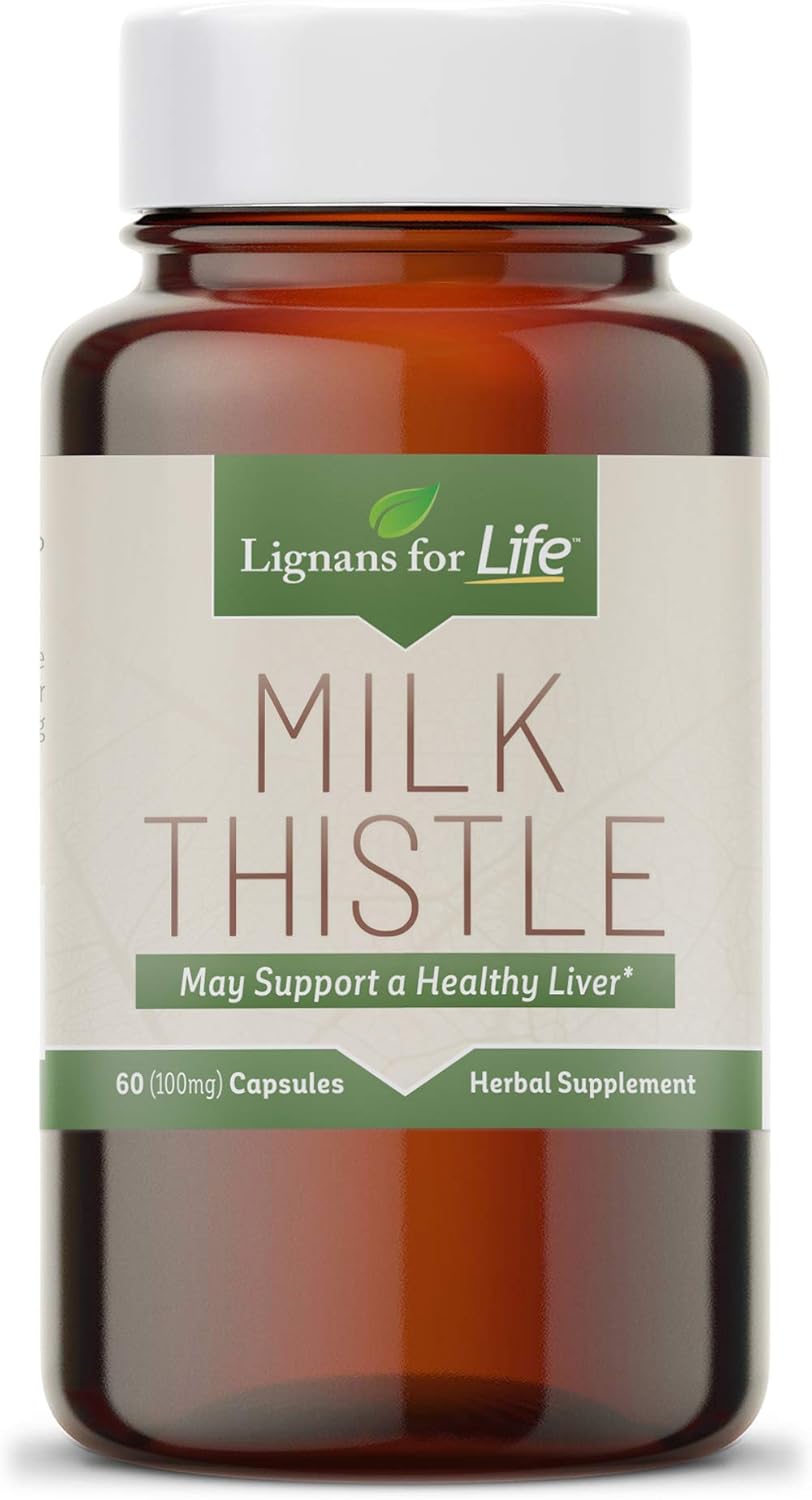 Lignans For Life Milk Thistle Seed Extract Herbal Supplement For Dogs, 100Mg - 60 Vegetarian Capsules, Canine Liver Health, Natural Milk Thistle Supplement, Liver Supplement, Liver Support Supplement