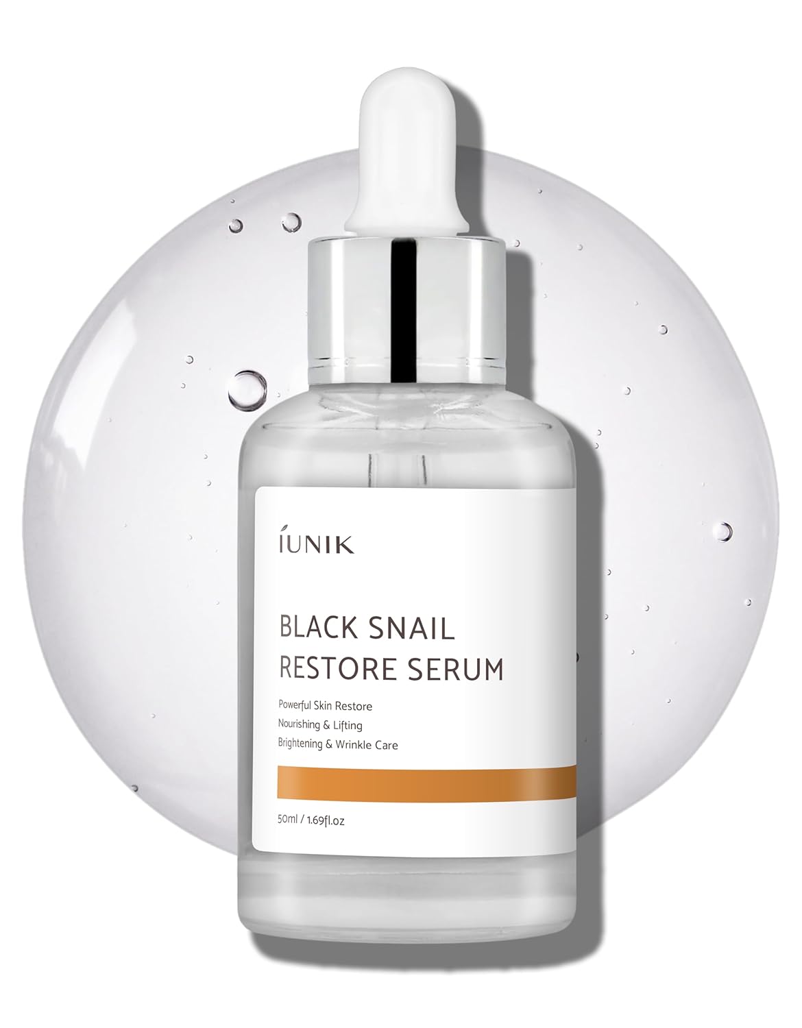 Iunik Black Snail Serum 70% W/Centella Asiatica Essence | Hydration Dark Spots Fine Lines | Oily Sensitive Acne-Prone Skin Korean Skincare No Pore Clogging