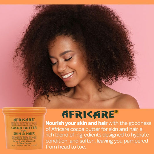 Cococare - Africare Cocoa Butter 10.5 Oz - For Skin And Hair - Enriched With Vitamin E And Shea Butter