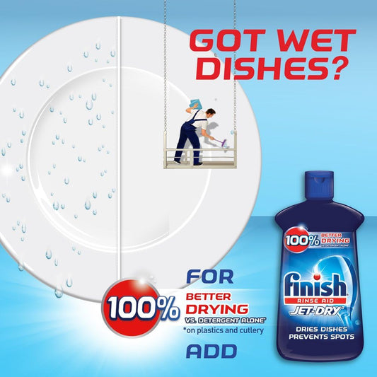 Finish Jet-Dry Rinse Aid, Dishwasher Rinse Agent & Drying Agent 23 Oz (2 Pack)