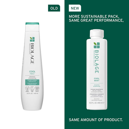 Biolage Cool Mint Shampoo - Balancing Shampoo For Oily Scalp, Gently Cleanses, Refreshes & Helps Balance, Mint & Glycerin, Vegan & Paraben-Free