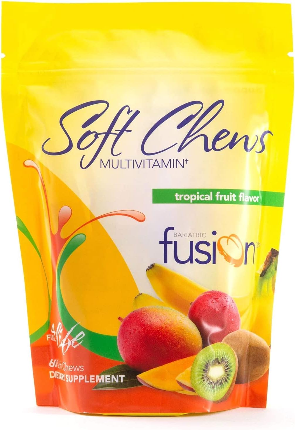 Bariatric Fusion Bariatric Multivitamin Soft Chew | Tropical Fruit Flavor | Chewy For Post Bariatric Surgery Patients Including Gastric Bypass And Sleeve Gastrectomy | 60 Count | 1 Month Supply