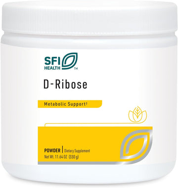 Klaire Labs D-Ribose Powder - Energy Metabolism & Cardiovascular Support - Hypoallergenic D-Ribose Supplement with Natural, Mild Sweet Taste - Mix Into Water or Juice (300g / 10.58oz)