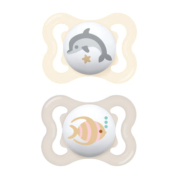 Mam Air Baby Pacifier, For Sensitive Skin, Sterilizer Case, 2 Pack, 0-6 Months, Unisex