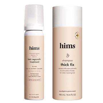 hims Thick Fix Shampoo & Minoxidil Set - Hair Loss Treatment For Men - Includes Foam 5% Minoxidil Treatment and Hair Thickening Shampoo - Moisturizing, Color Safe Hair Loss Shampoo & Foam - 2 Count