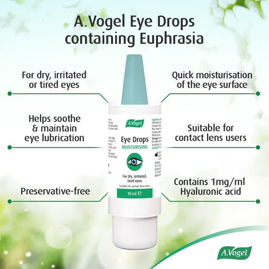 A.Vogel Moisturising Eye Drops 10Ml | For Very Dry And Irritated Eyes | Contact Lens Friendly | Preservative Free | With Euphrasia & Hyaluronic Acid