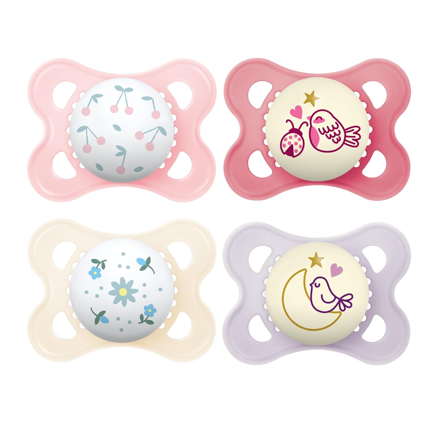 Mam Original Day & Night Pacifiers, Binky Pacifier For 0-6 Months, Bpa-Free Silicone, Glows In The Dark, Best For Newborn Babies, Developed With Medical Experts, 4 Count Binkies