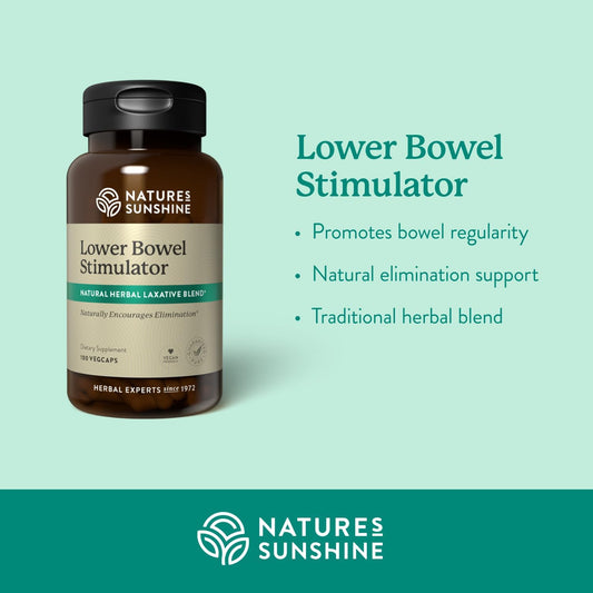 Nature'S Sunshine Lower Bowel Stimulator - Helps Relieve Constipation - Cleanse & Detox Your Colon With Natural Herbal Ingredients - 25 Servings - 100 Vegitabs