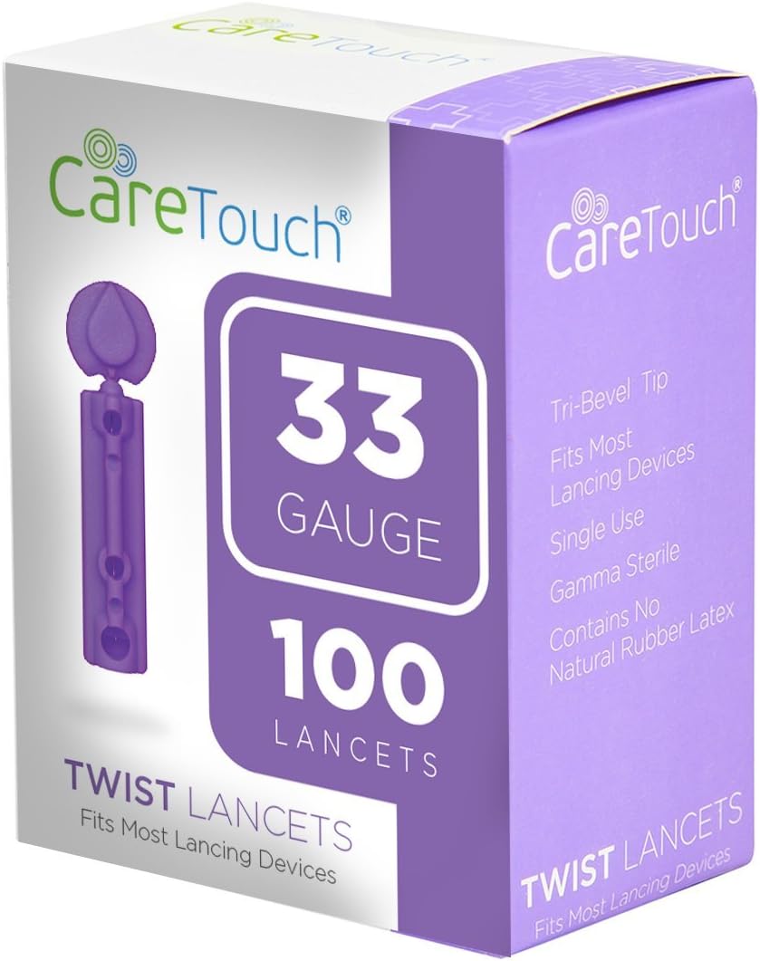 Care Touch - Ctlan100-33-Vc Twist Top Lancets, 33 Gauge - 100 Lancets