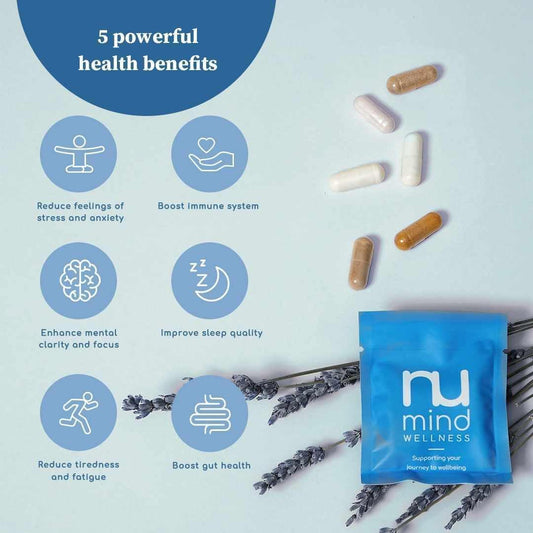 Nu Mind Probiotic Complex Supplements 5 X Day Trial – 20 Billion Cultures & 15 Strains | Probiotics | Gut Health & Digestion | Vegan Capsules – Daily Use For Gut Flora